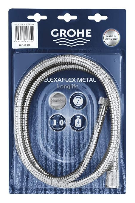 GROHE Relexaflex Long-Life Metal Shower Hose 2m Chrome – 28145000