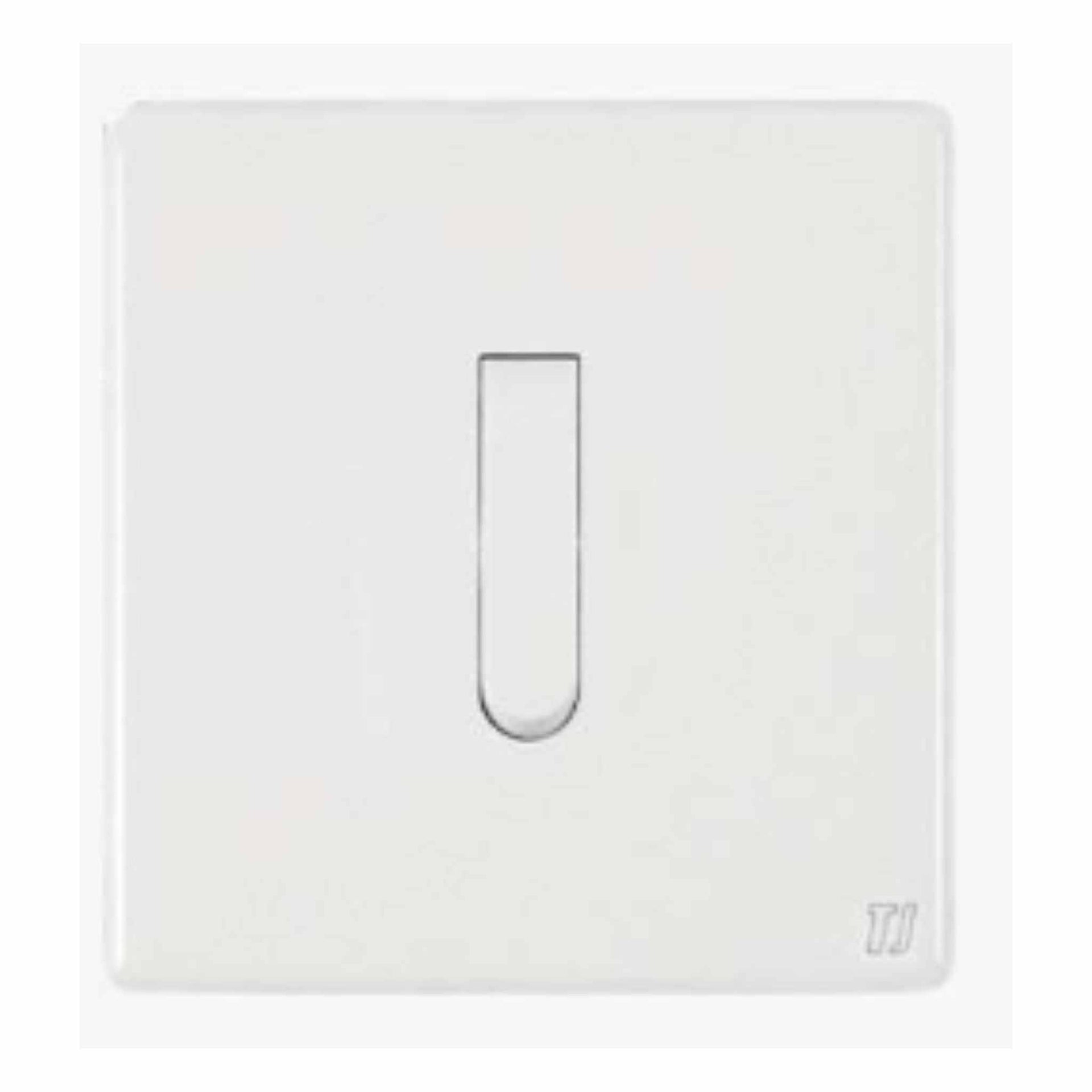 white TJ Allure 1 Gang 2 Way Switch with sleek design and flush mount for home and office use