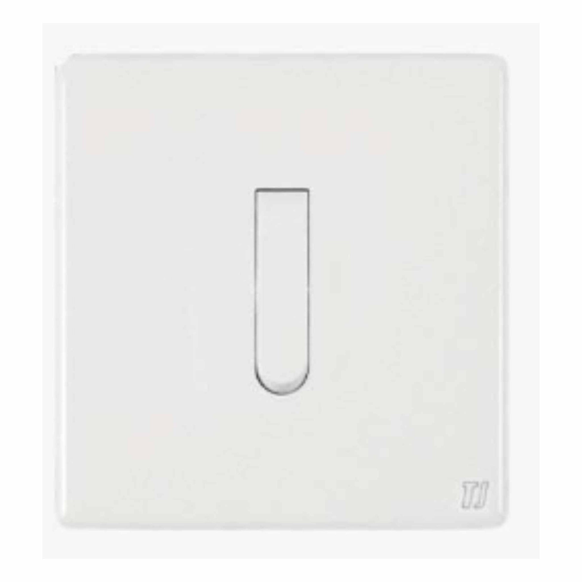 white TJ Allure 1 Gang 2 Way Switch with sleek design and flush mount for home and office use