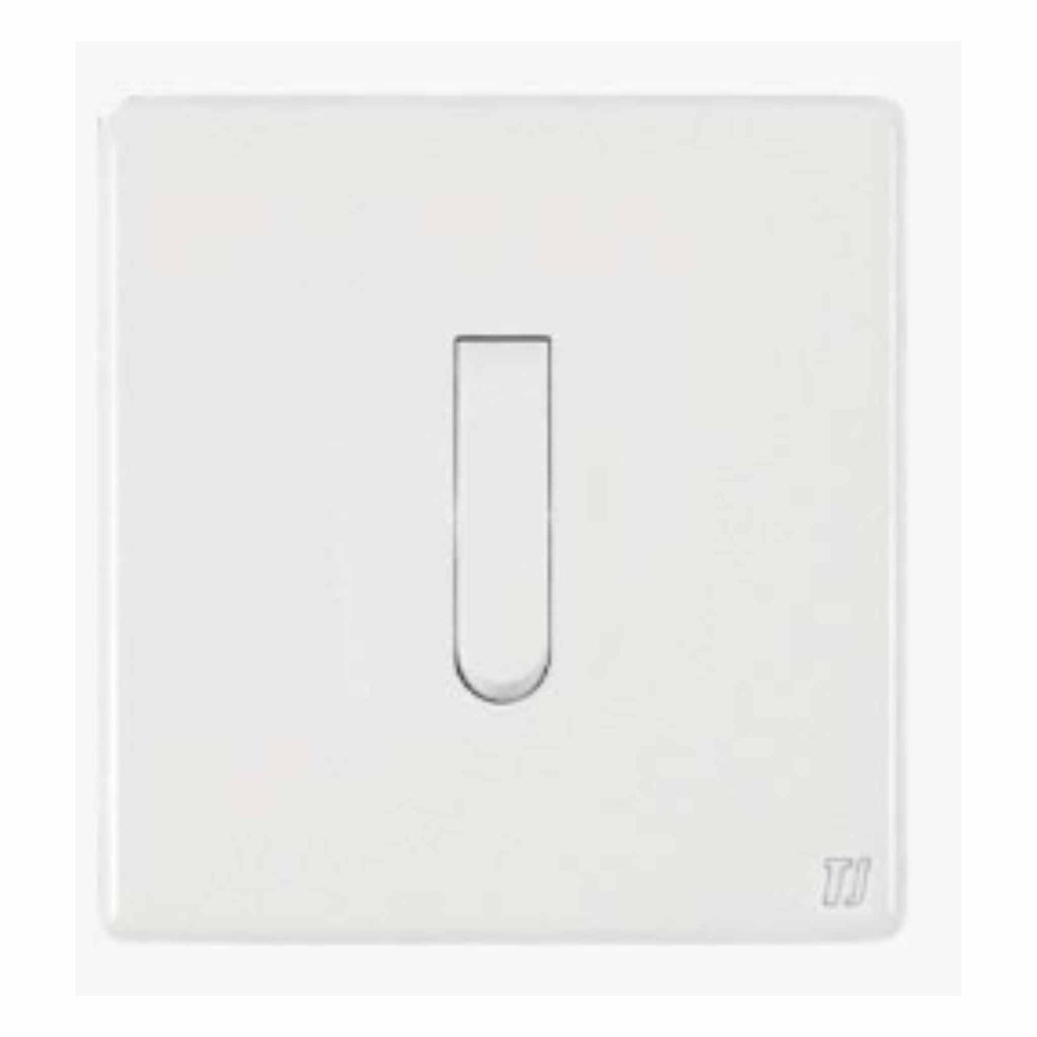 white TJ Allure 1 Gang 2 Way Switch with sleek design and flush mount for home and office use