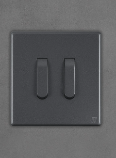 2 Gang 1 Way Switch - Grey