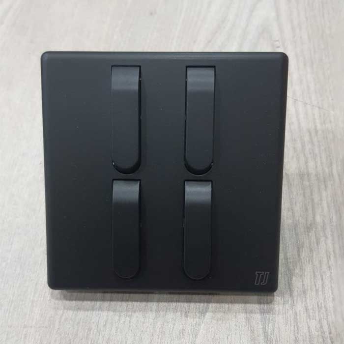 4 Gang 1 Way Switch - Black