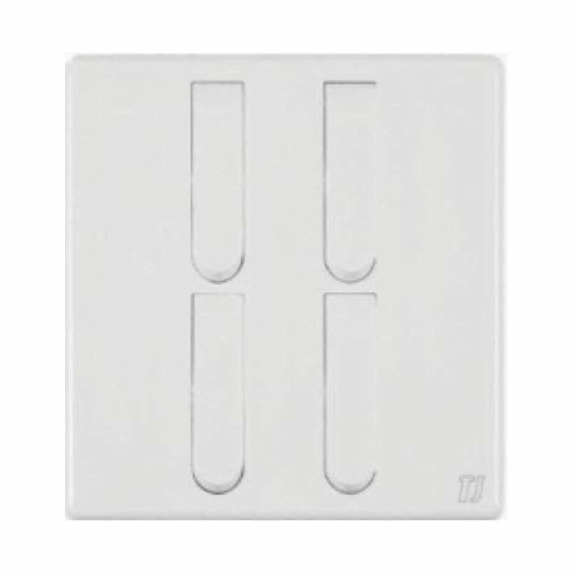 White TJ Allure 4 gang 1 way switch with polycarbonate body and copper contacts for indoor lighting control