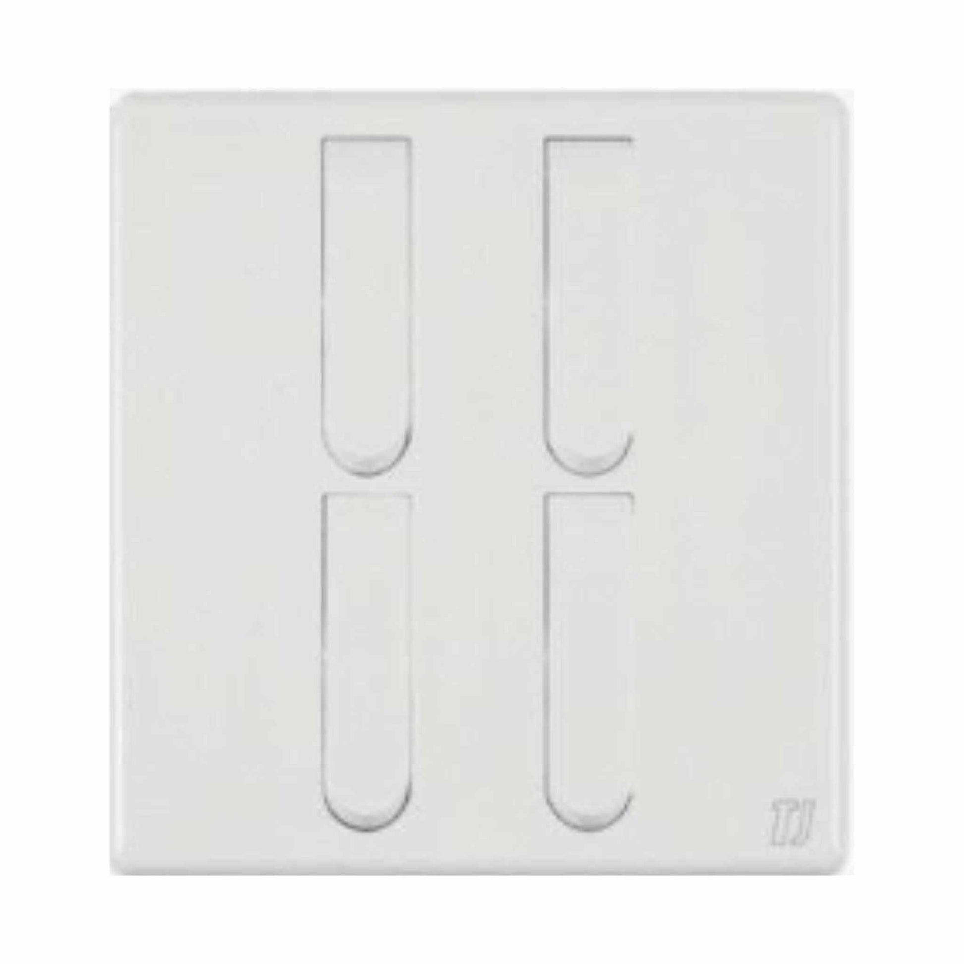 White TJ Allure 4 gang 1 way switch with polycarbonate body and copper contacts for indoor lighting control
