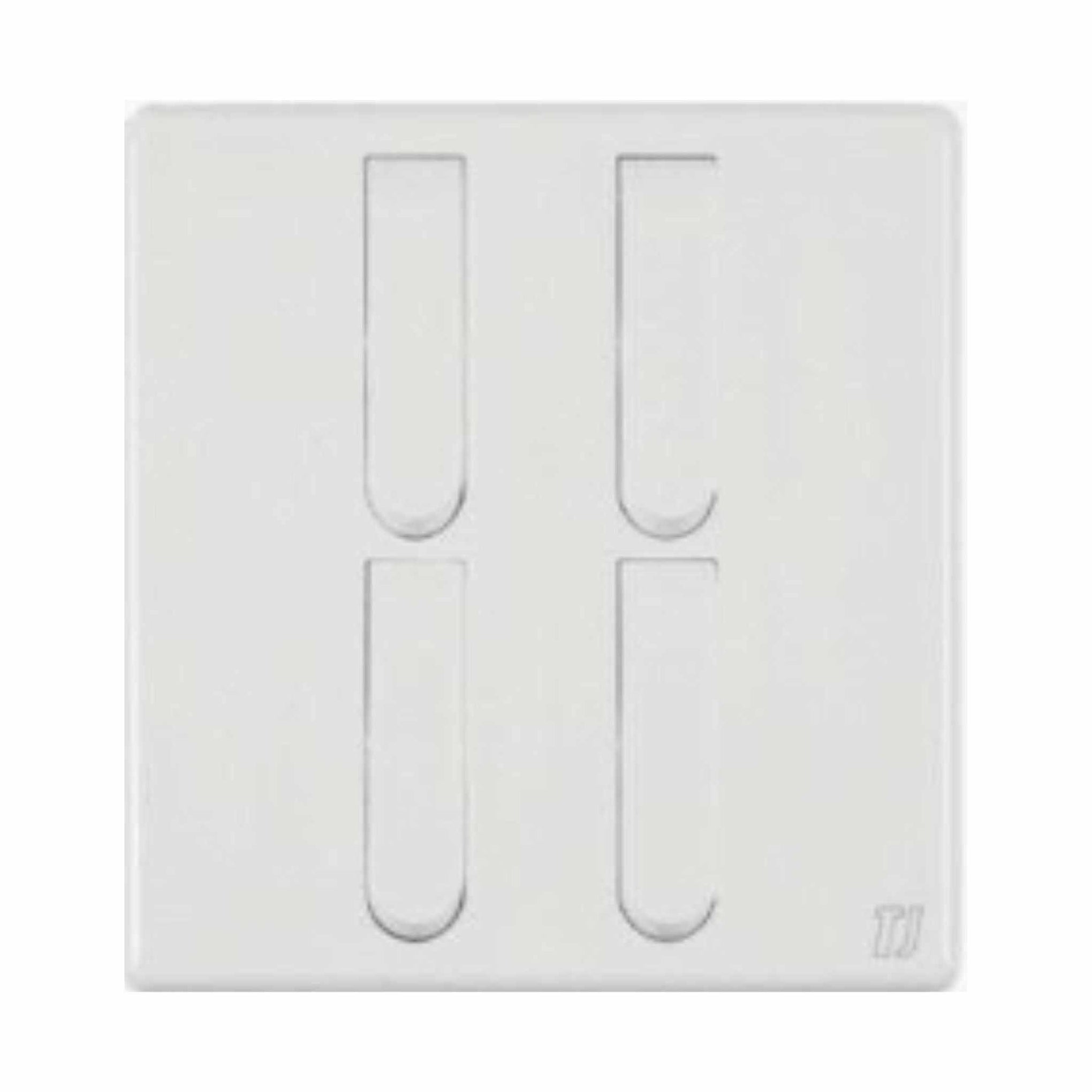 White TJ Allure 4 gang 1 way switch with polycarbonate body and copper contacts for indoor lighting control