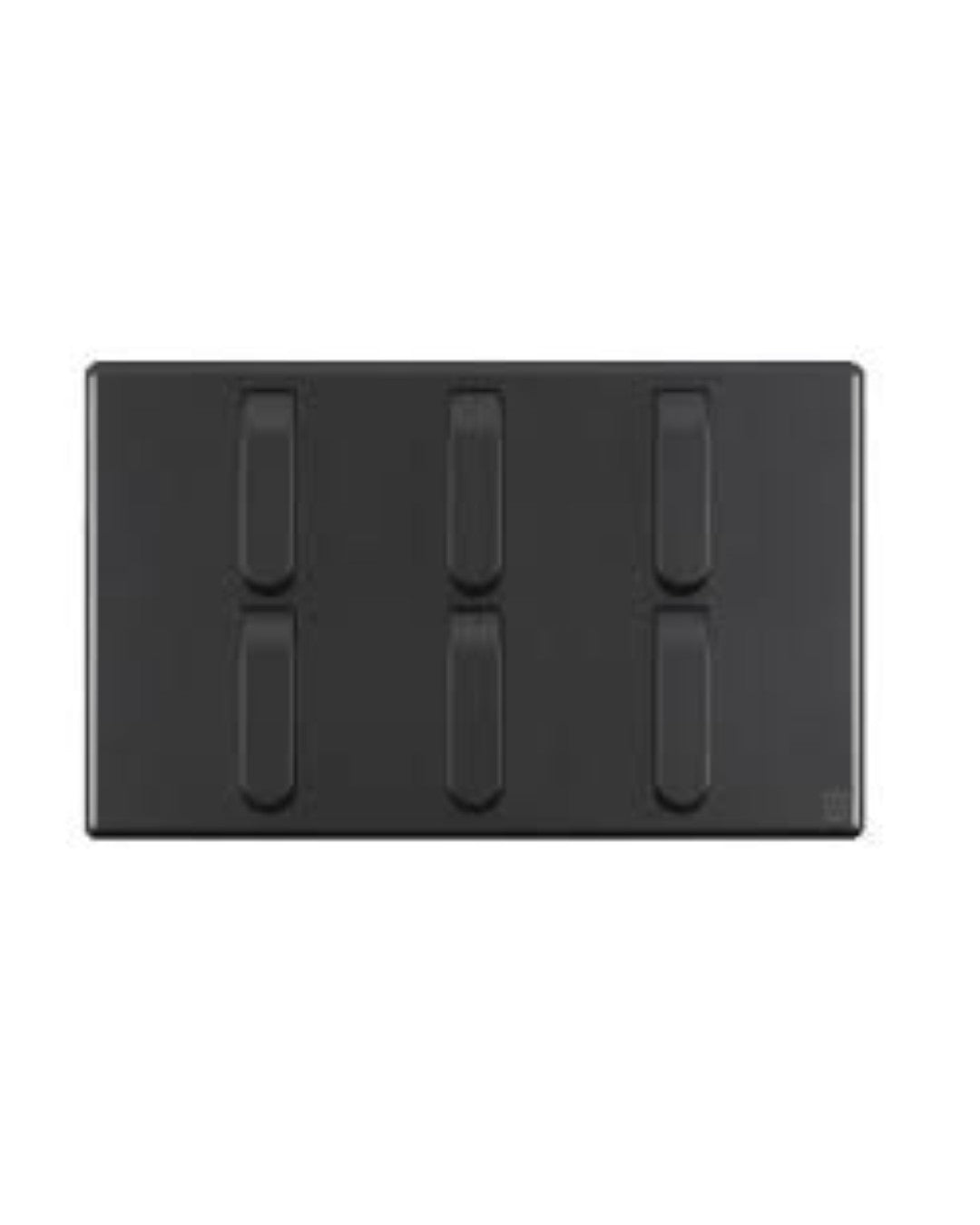 6 Gang 1 Way Switch - Black