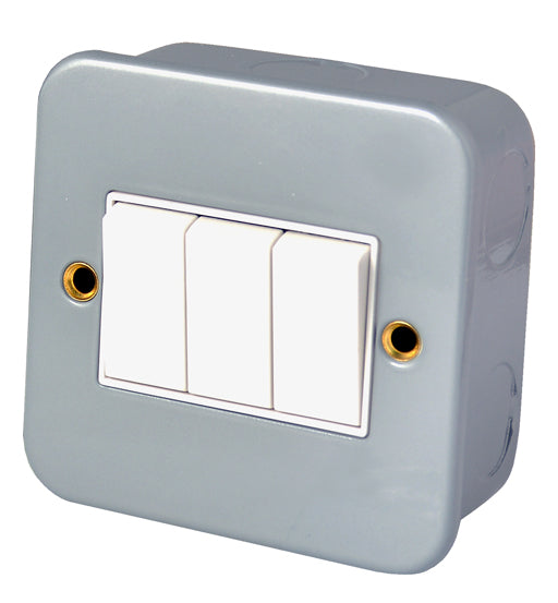 Blit 3 G 2 Way Metal Clad switch with durable metal casing for household and industrial use