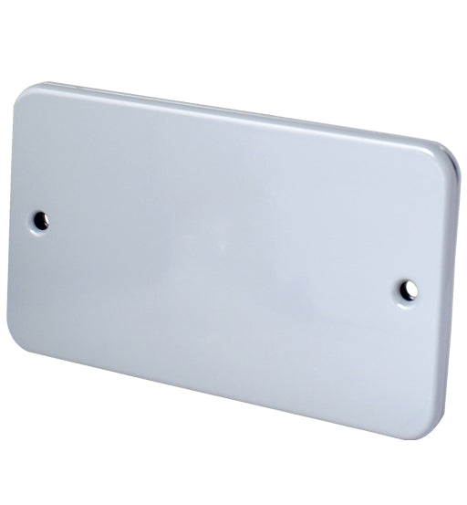 White Blank Plate Metal Clad 2 G with screw holes for household and industrial use