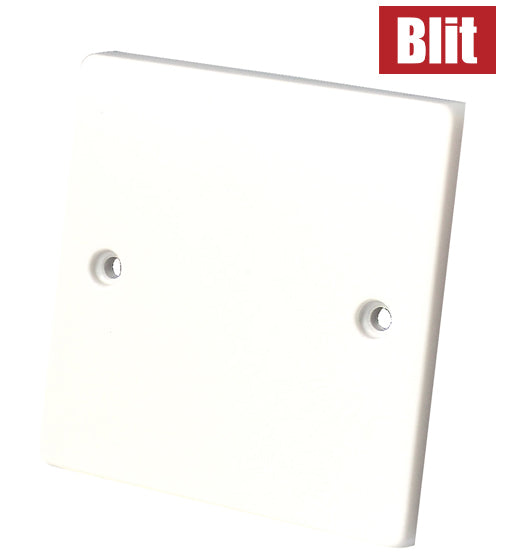 Blit Blank Plate 1G 3x3 white durable wall plate with screws for household and industrial use