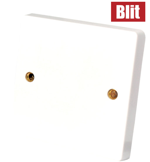 Blit Blank Plate 20AMP white durable blank cover plate with separate socket screws for electrical fittings