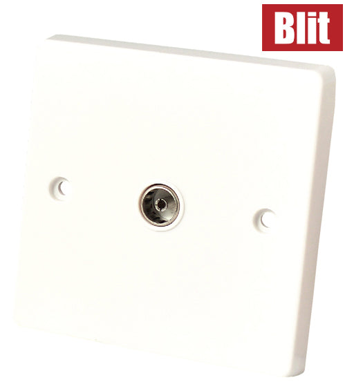 Co-Axial 1 Gang wall plate by Blit, high quality and durable, suitable for household, commercial, and industrial fittings