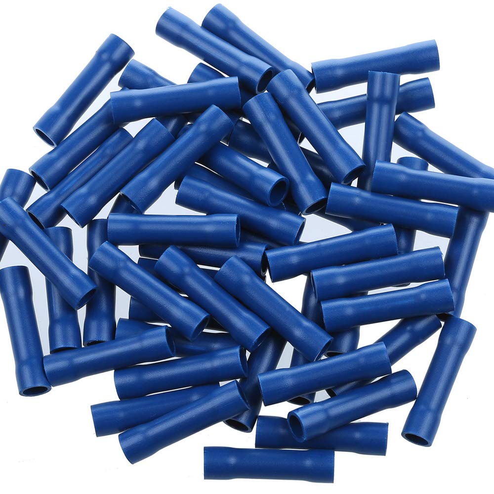 Blit insulated blue butt connectors packet of 100 for 1.5-2.5MM wire range