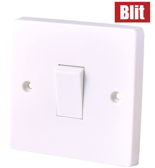 Blit Intermediate Switch 1 gang 2 way white durable for household and industrial use