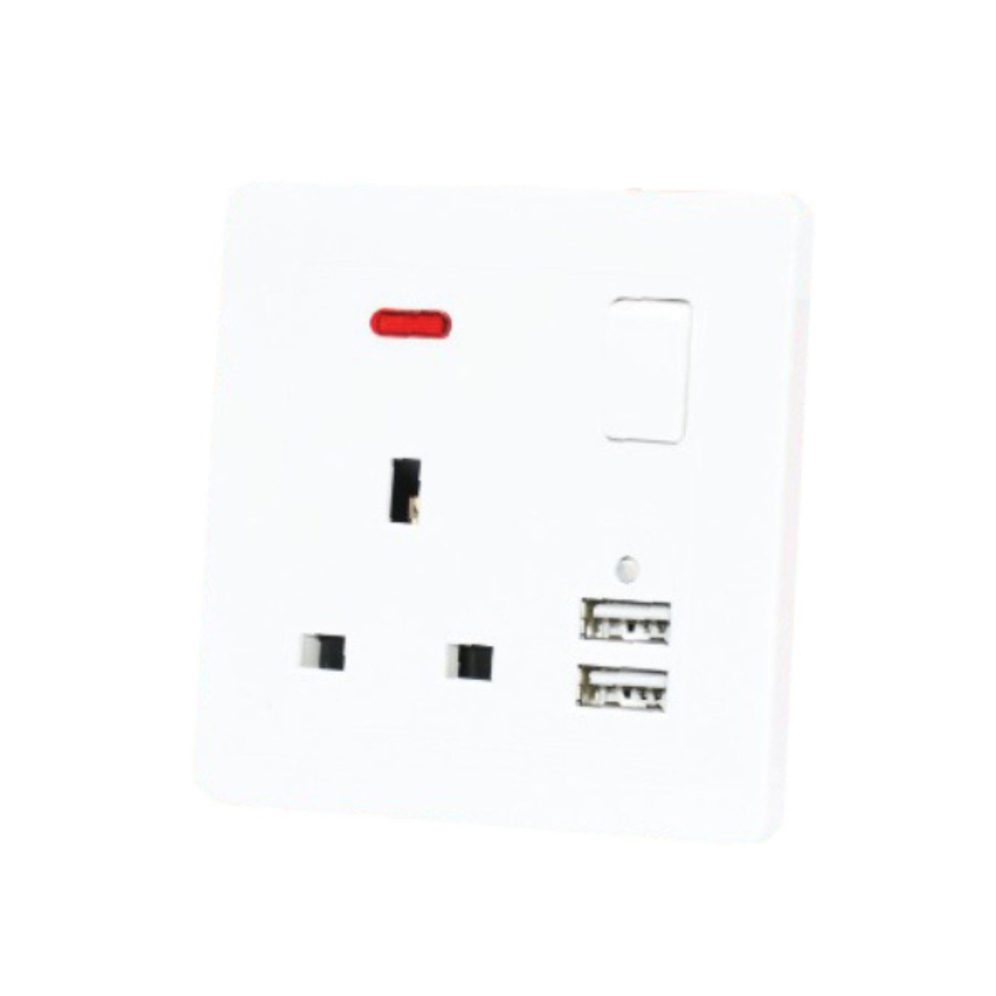 Switch Socket 13A 1G MF 3 Pin 2 USB W/NEON - Blit