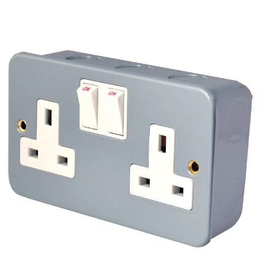 Blit Switch Socket 13Amp double metal clad household electrical outlet with two switches and sockets