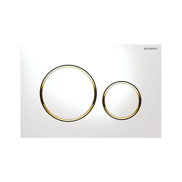 Geberit Sigma20 Dual Flush Actuator Plate White/Gold  GEB-115-882-KK-1