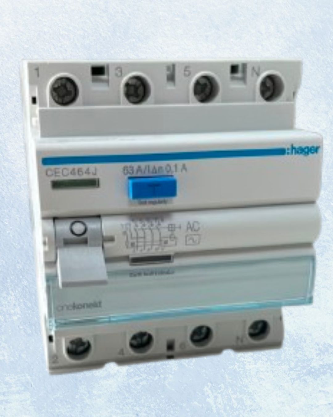 Hager ELCB 63A 4 Pole Earth Leakage Circuit Breaker
