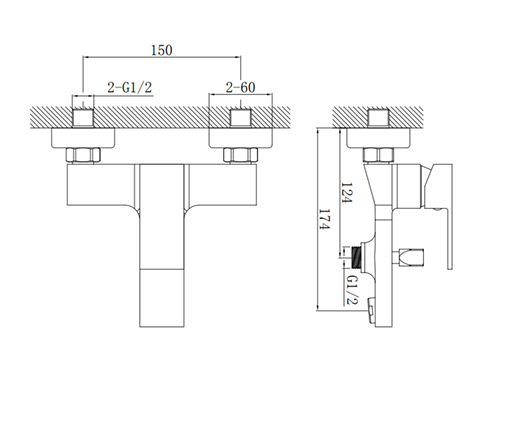MILANO BATH MIXER MATT BLACK