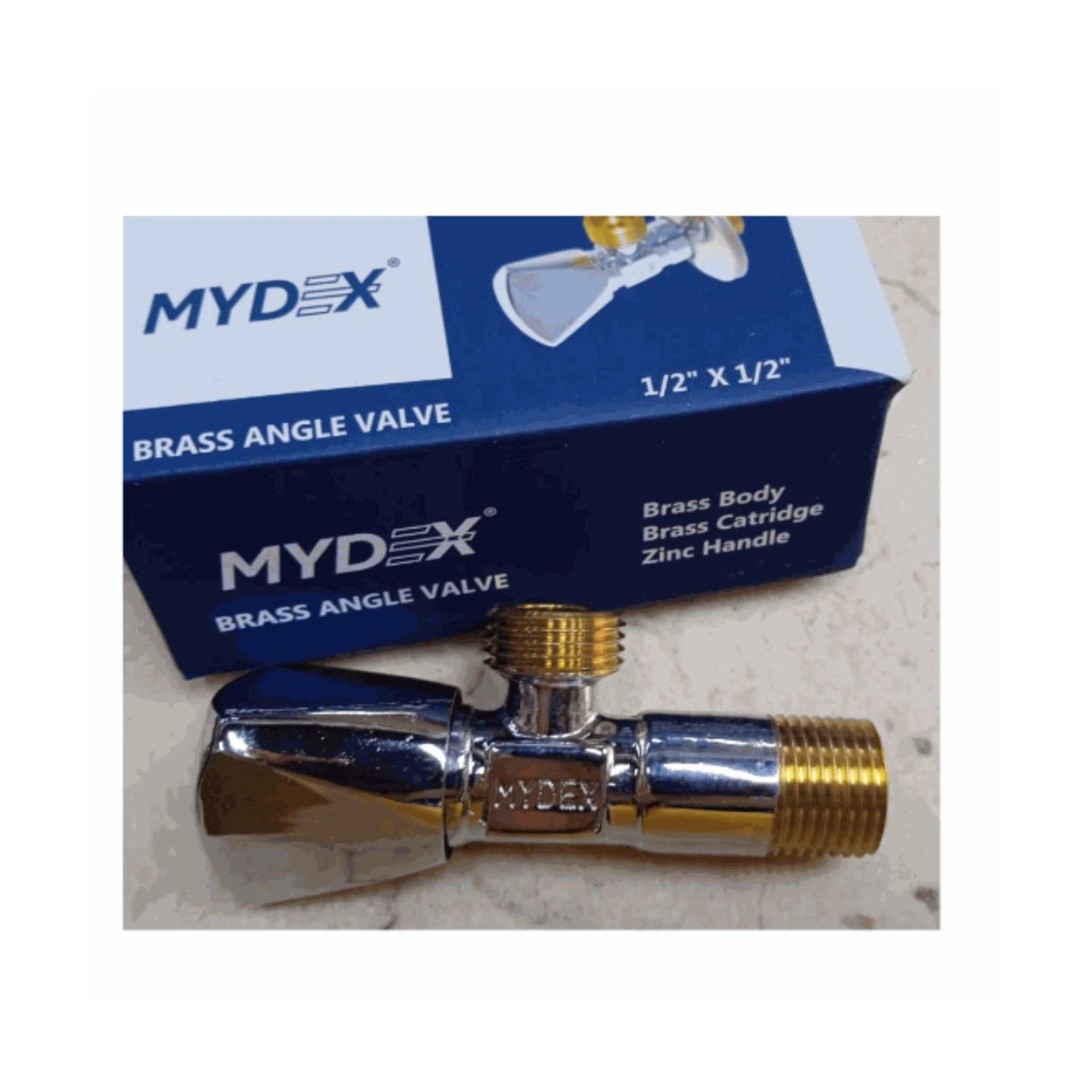 MYDEX chrome-plated brass angle valve 1/2 inch for plumbing control