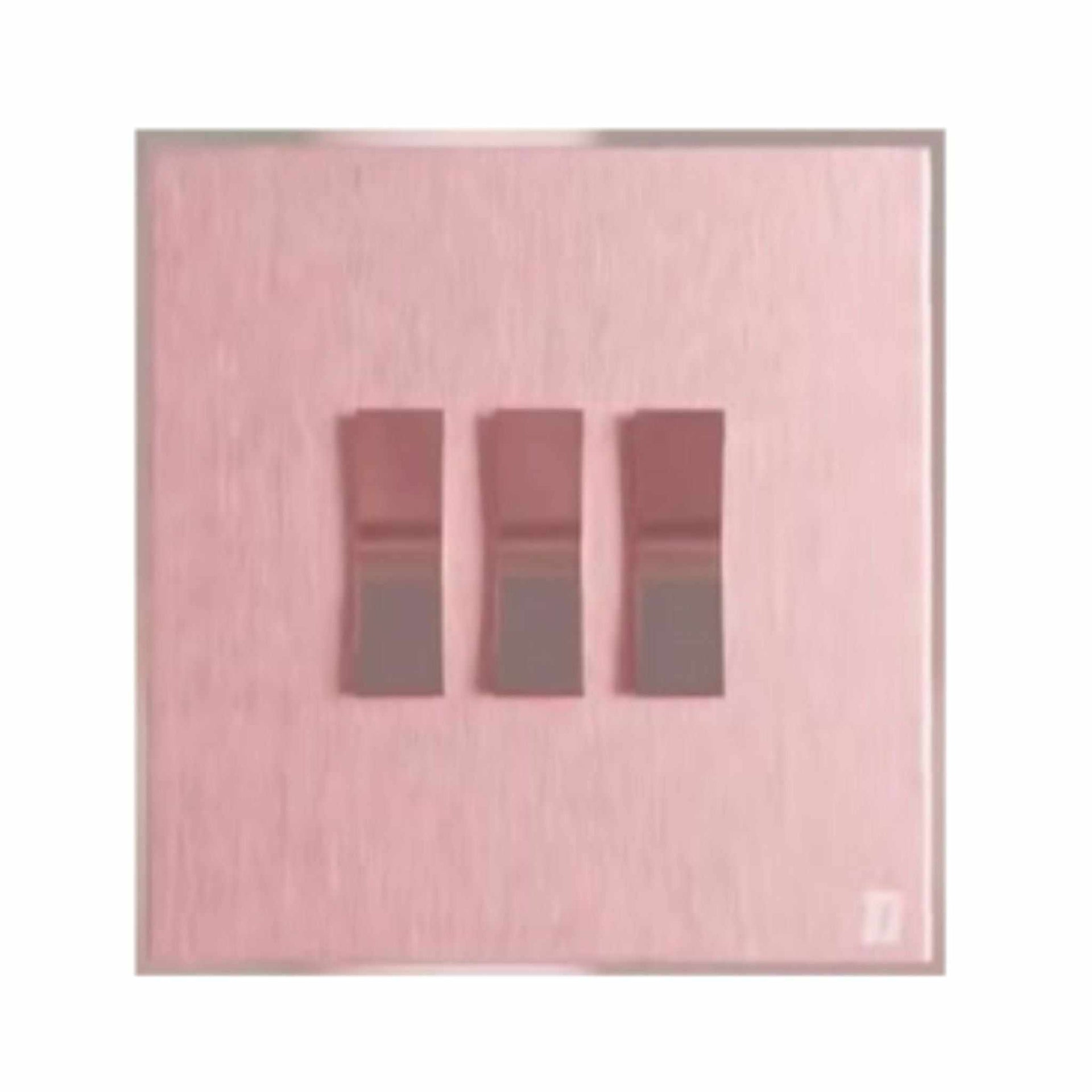 Rose gold 3 gang 2 way switch with stainless steel finish and pure copper contacts for lighting control