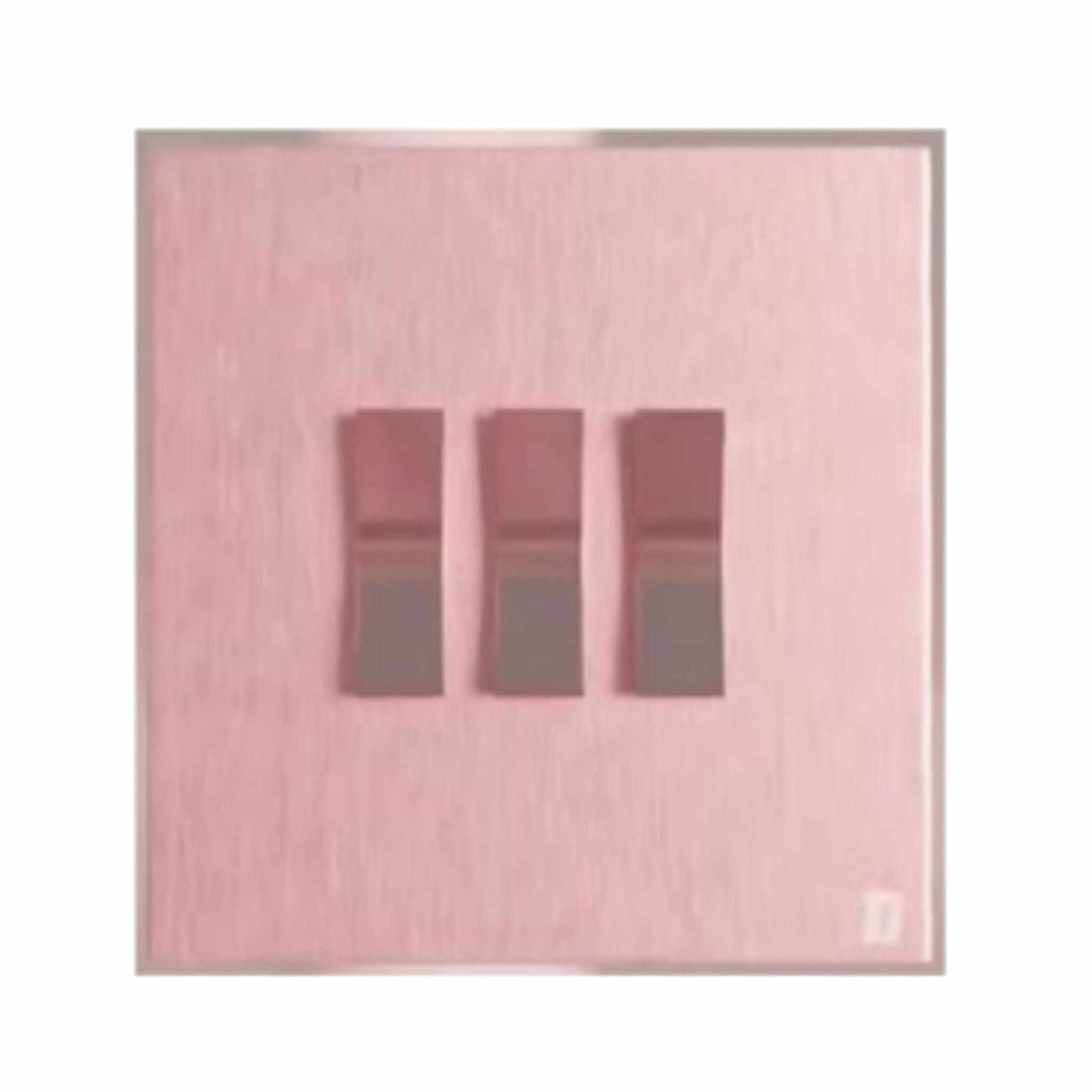 Rose gold 3 gang 2 way switch with stainless steel finish and pure copper contacts for lighting control