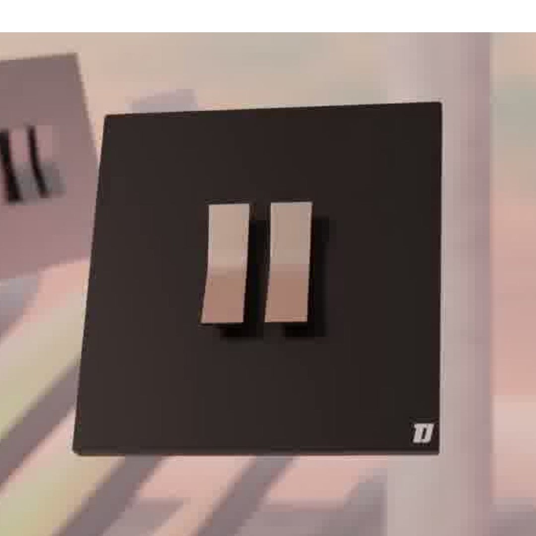 2 Gang 2 Way Switch - Black