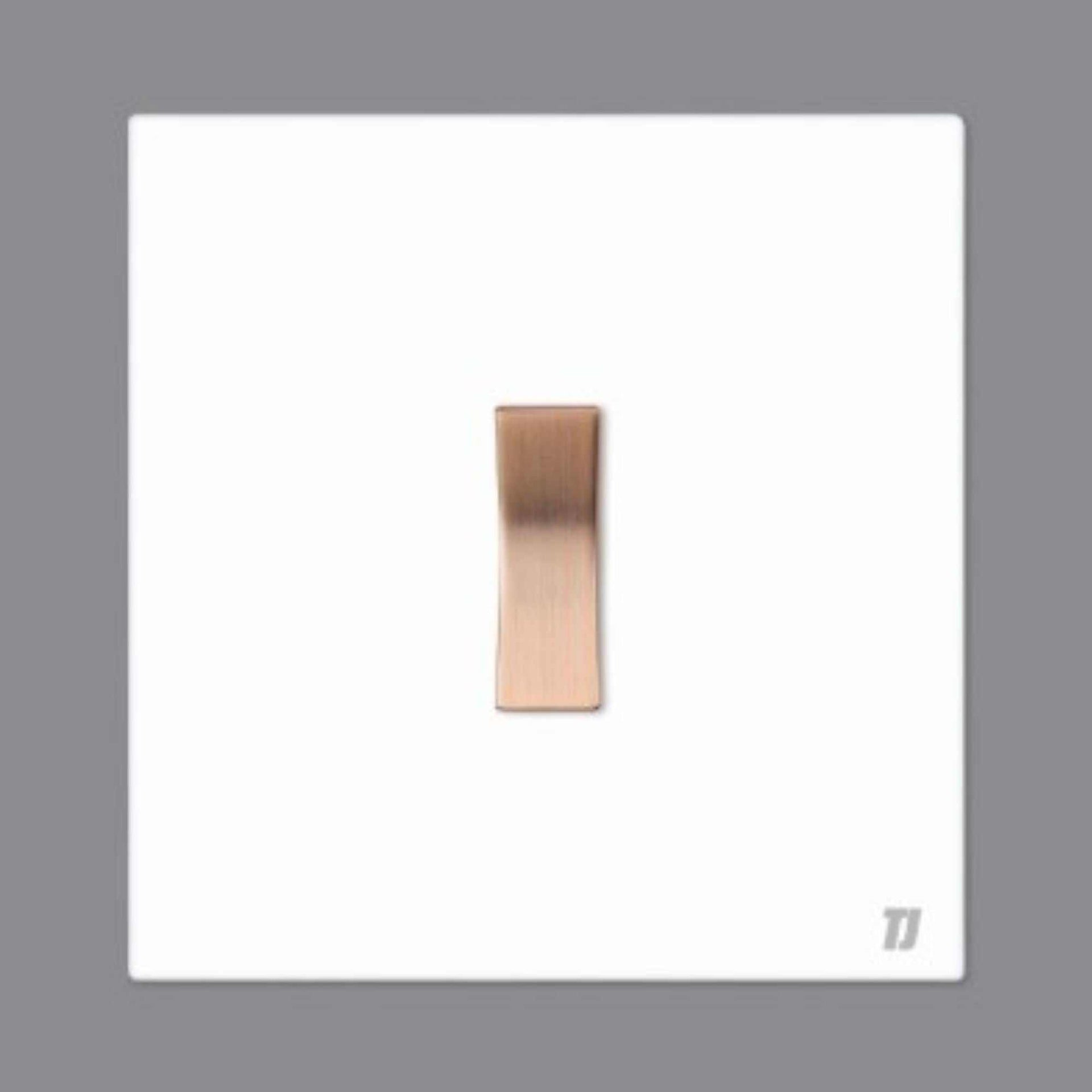 TJ Serene 1 Gang 2 Way Switch in sleek white with stainless steel and pure copper contacts