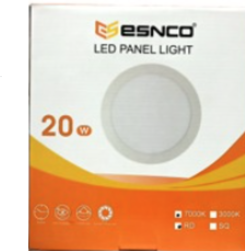 ESNCO 20W Recessed Round LED Slim Panel Light – White