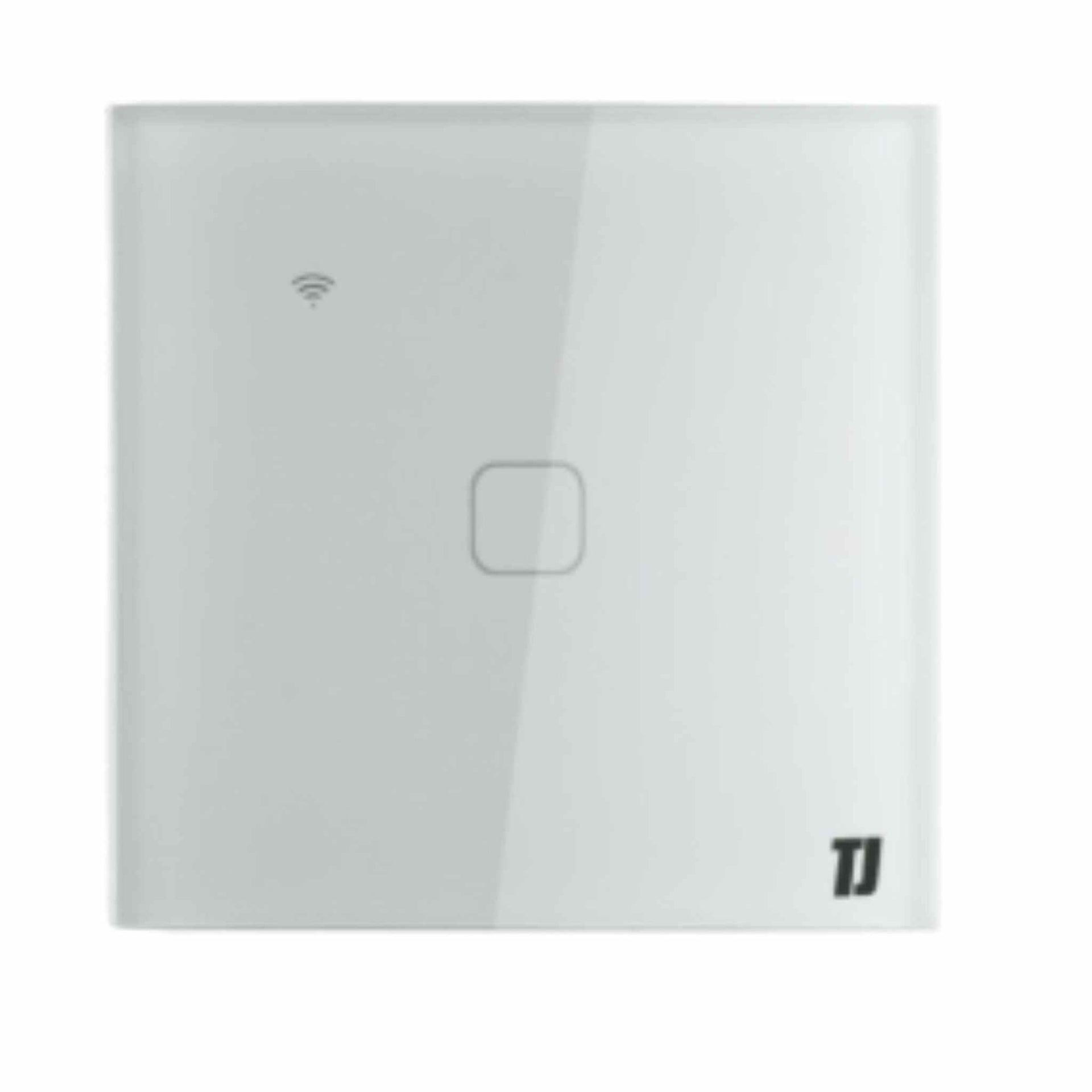 White 1 Gang Smart Switch with touch control and Wi-Fi connectivity for home automation