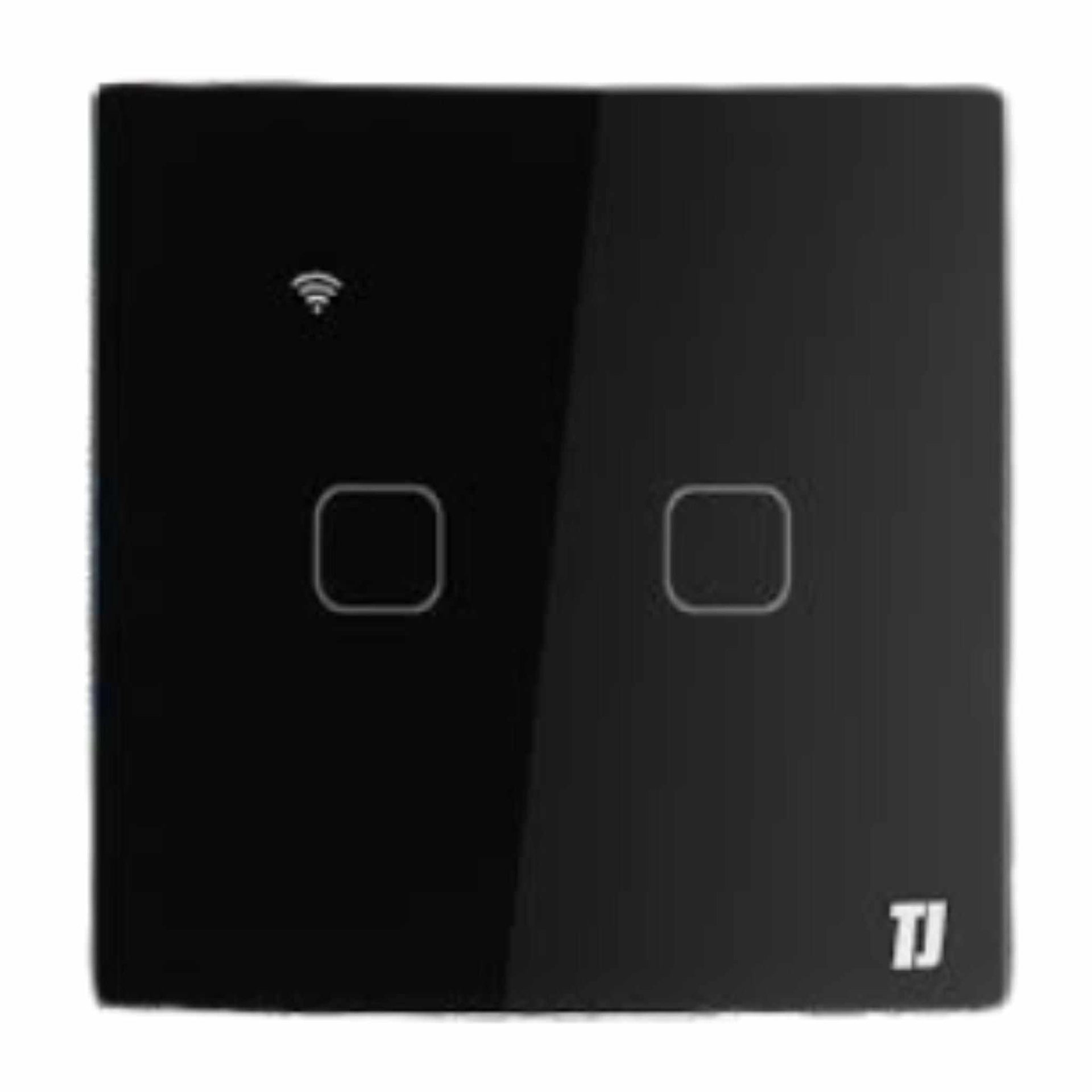 Black 2 Gang Smart Switch with touch control and Wi-Fi connectivity by TJ