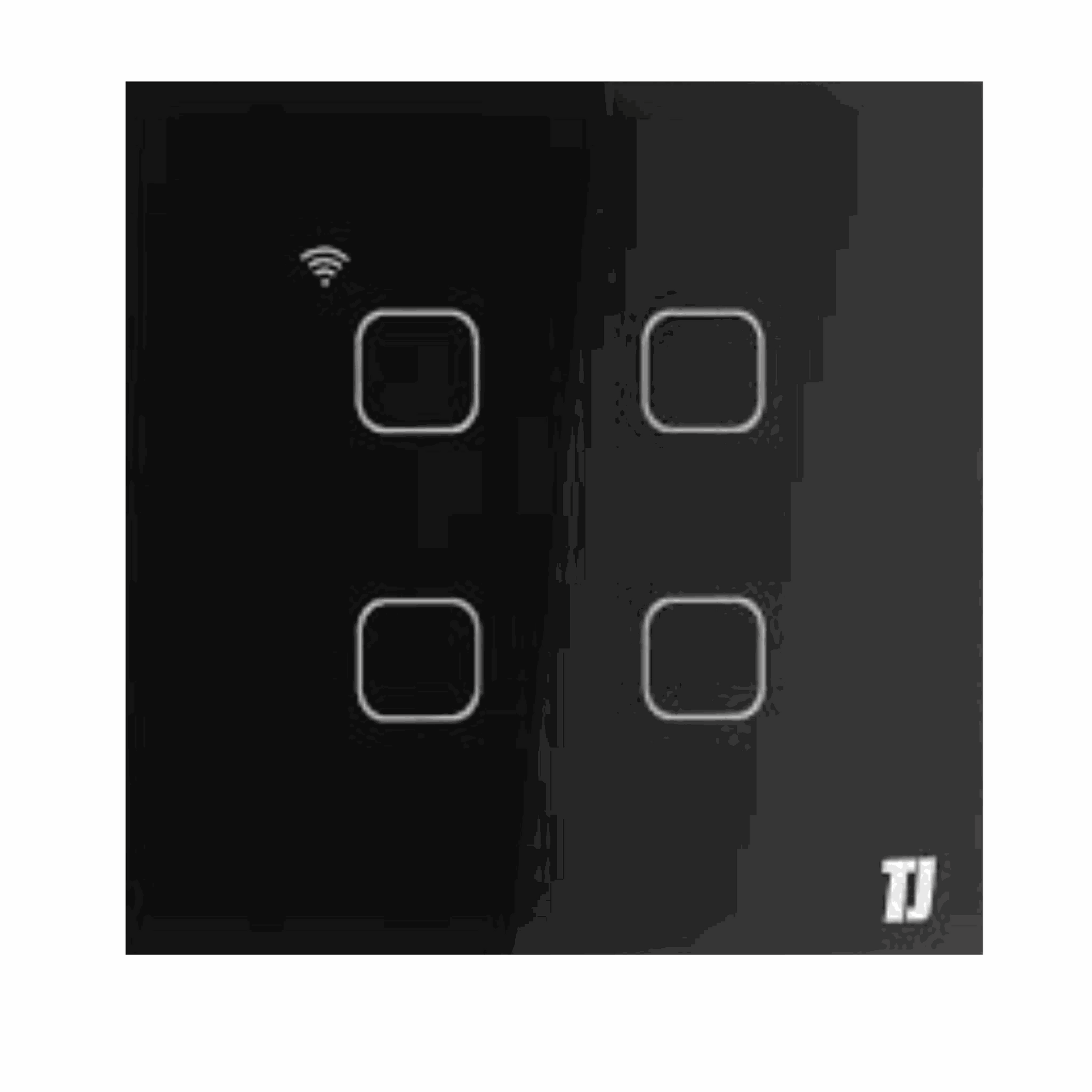 Black 4 gang smart touch switch with Wi-Fi and app control by TJ