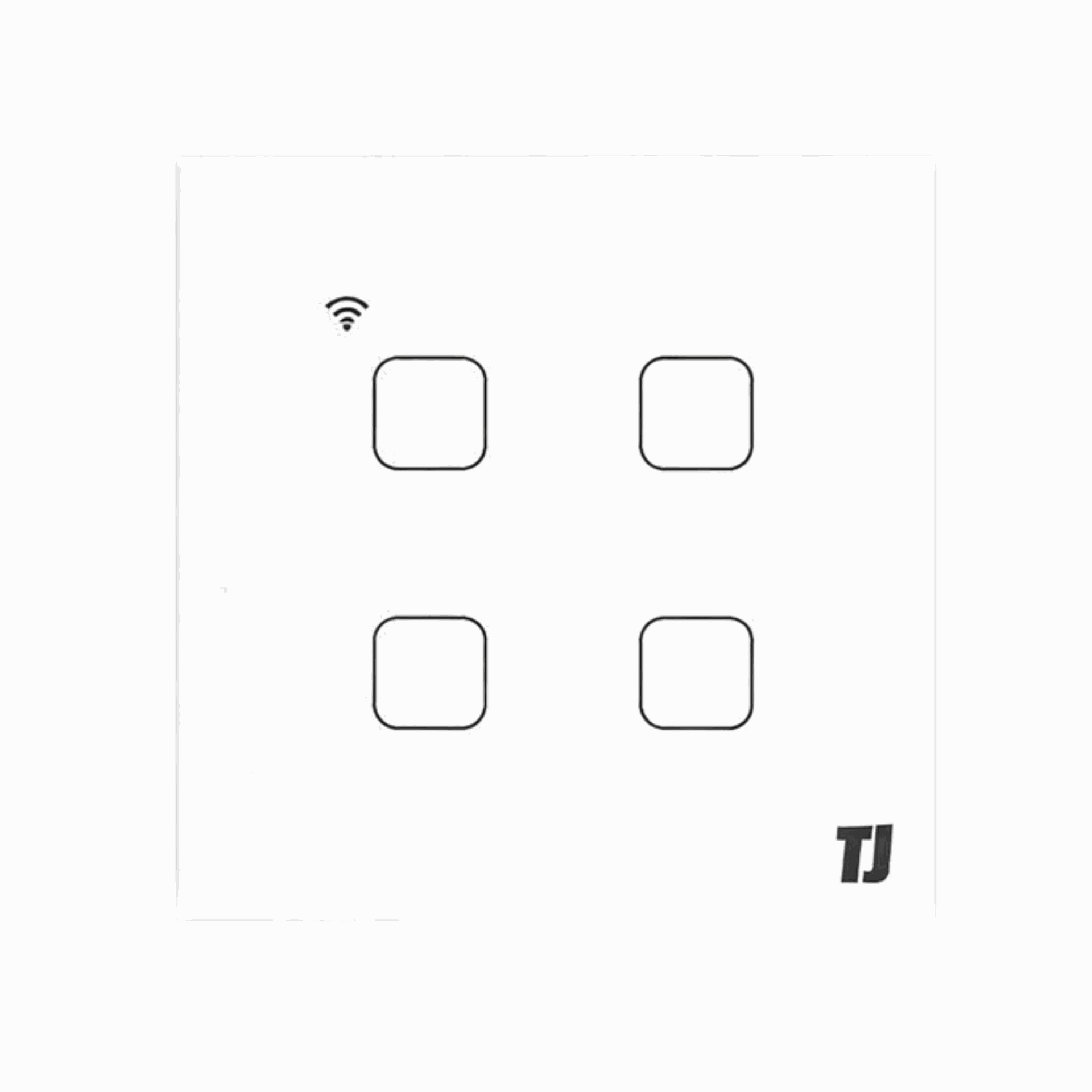 white 4 gang smart switch with touch control and Wi-Fi connectivity by TJ