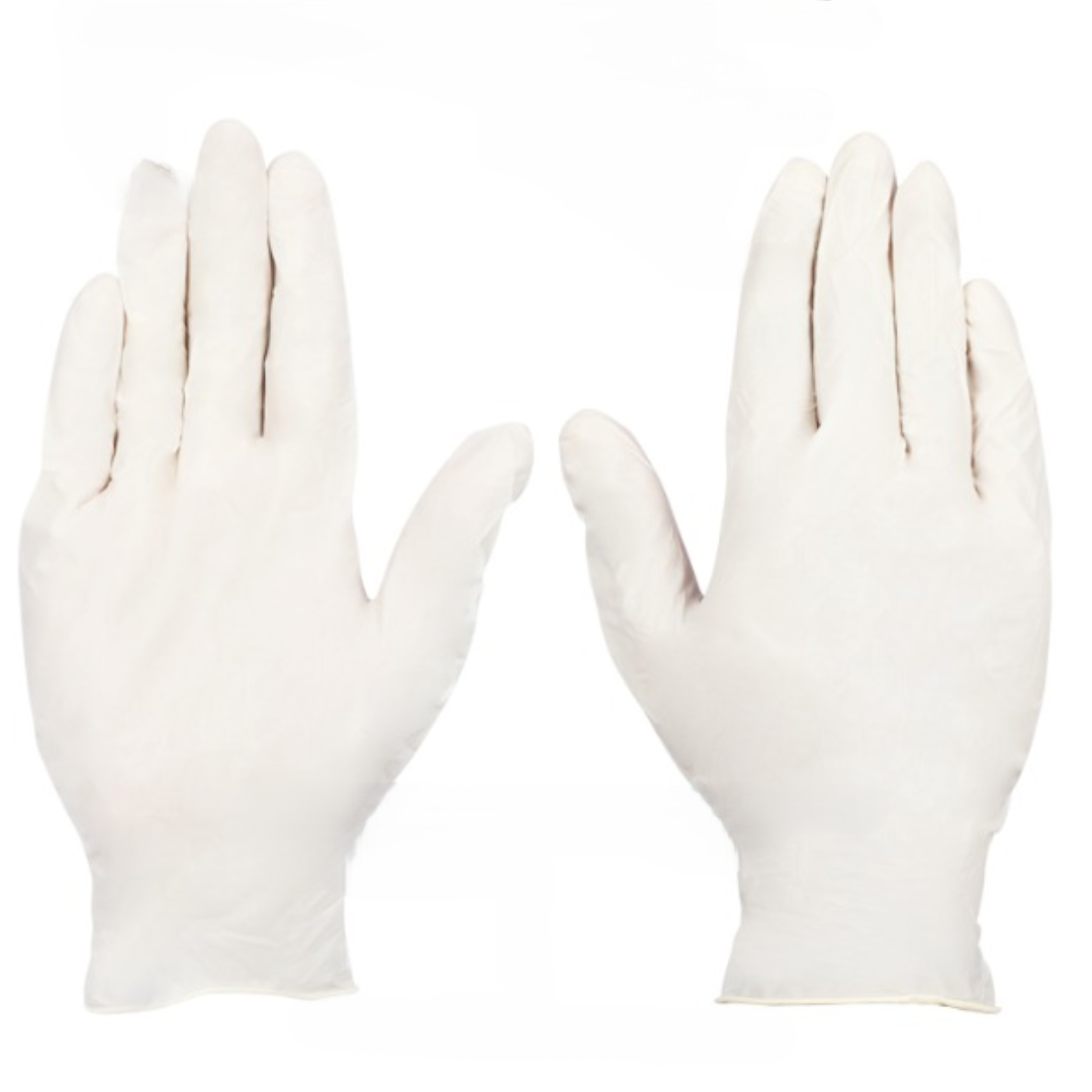 Sci Powdered Disposable Examination Latex Gloves,SMG,White