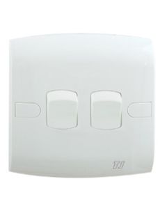 2 Gang 1 Way Switch - White