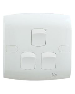 3 Gang 1 Way Switch - White