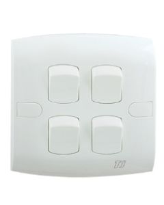 4 Gang 1 Way Switch - White