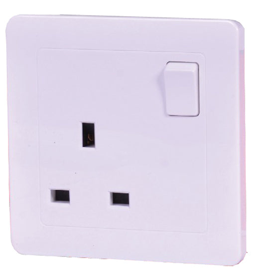White Blit 13A 1G 3Pin switch socket for household and industrial use