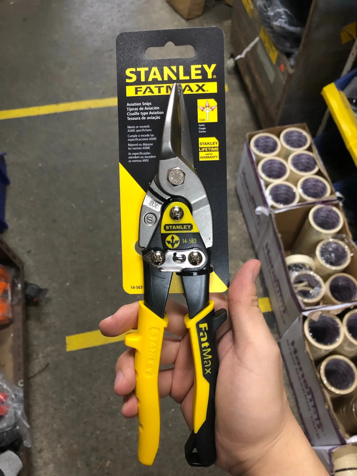 Stanley 14-563 Aviation Snip Straight (Yellow)