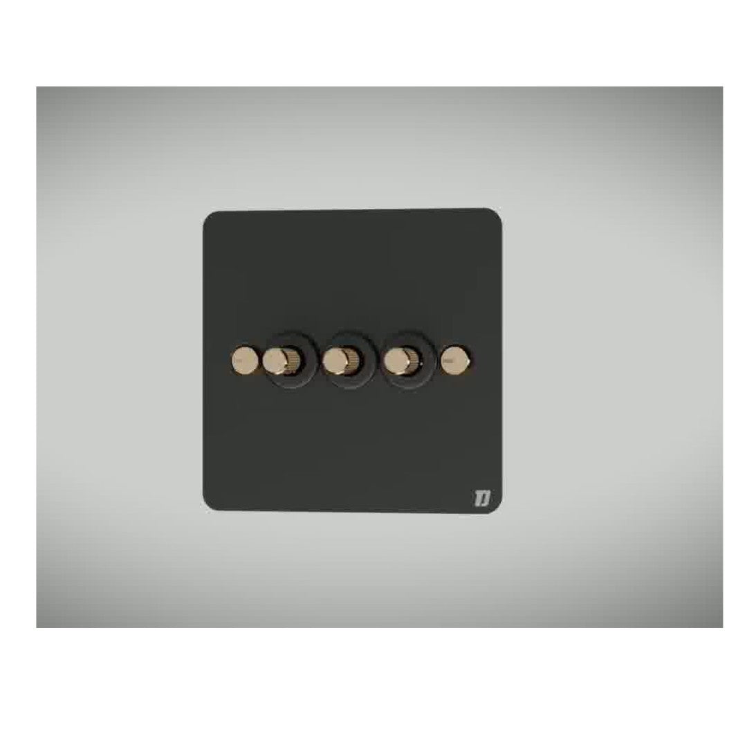 3 Gang 2 Way Switch - Black