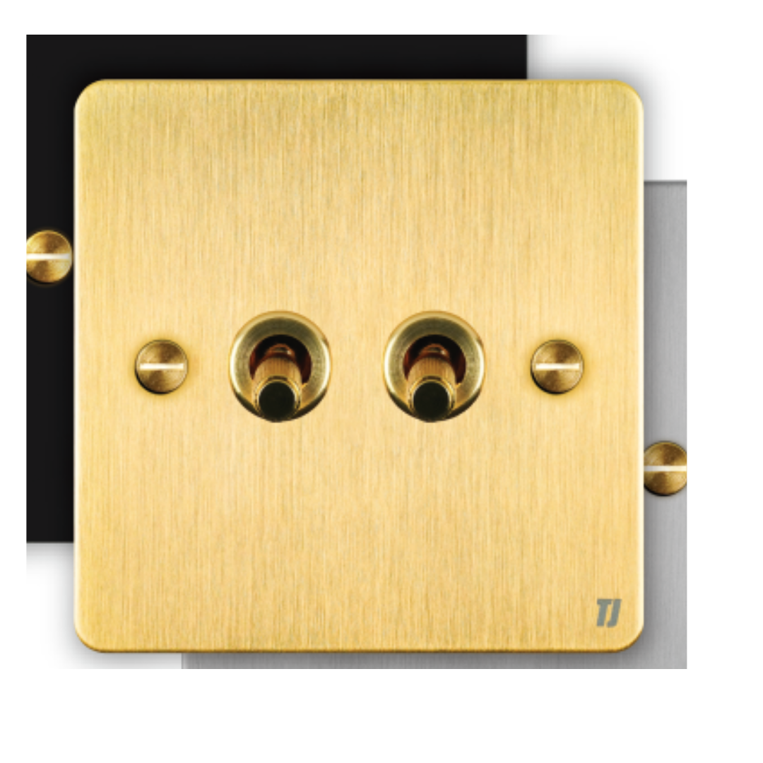 2 Gang 2 Way Switch - Gold