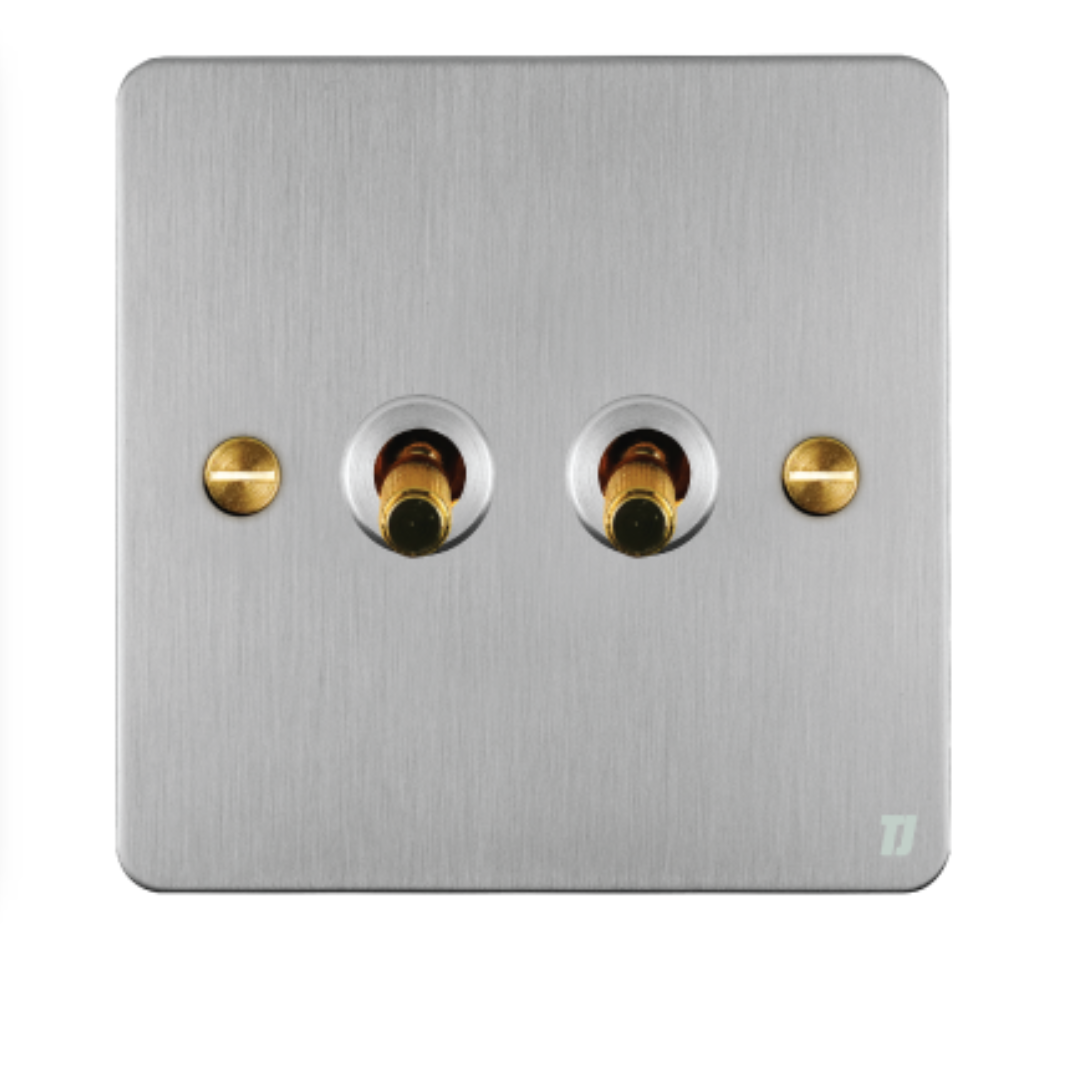 2 Gang 2 Way Switch - Silver