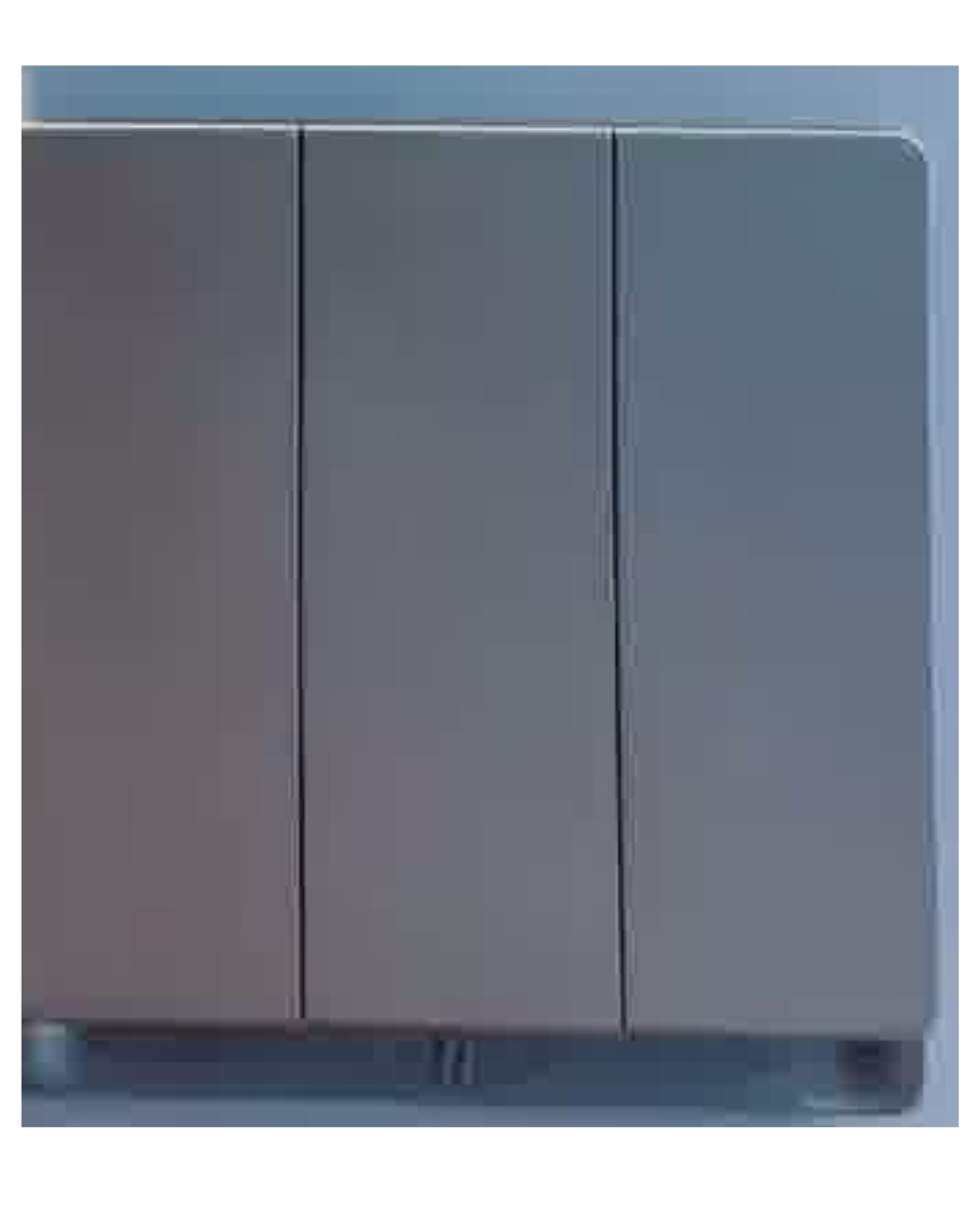 3 Gang 1 Way Switch in grey with durable polycarbonate body and pure copper contacts for reliable electrical performance