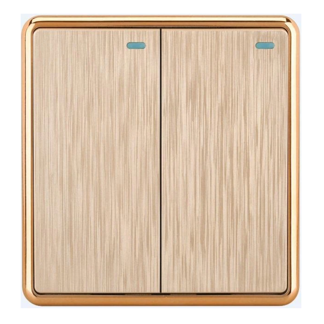 2 Gang 2 Way Switch - Gold