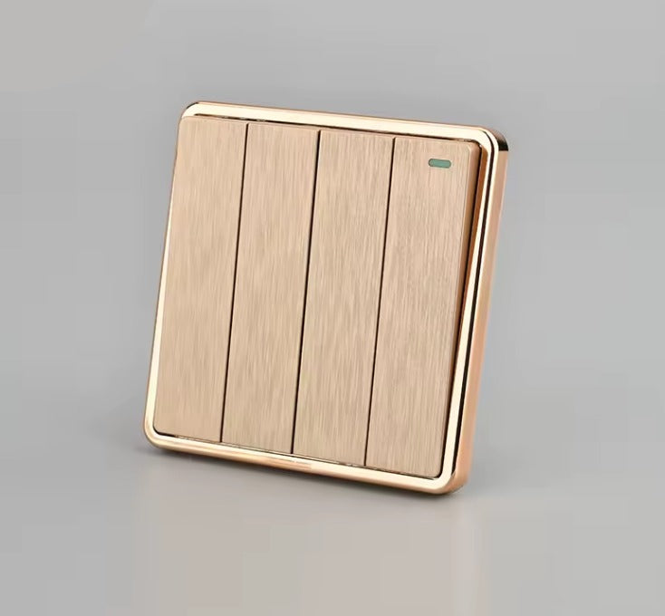 4 Gang 1 Way Switch - Gold
