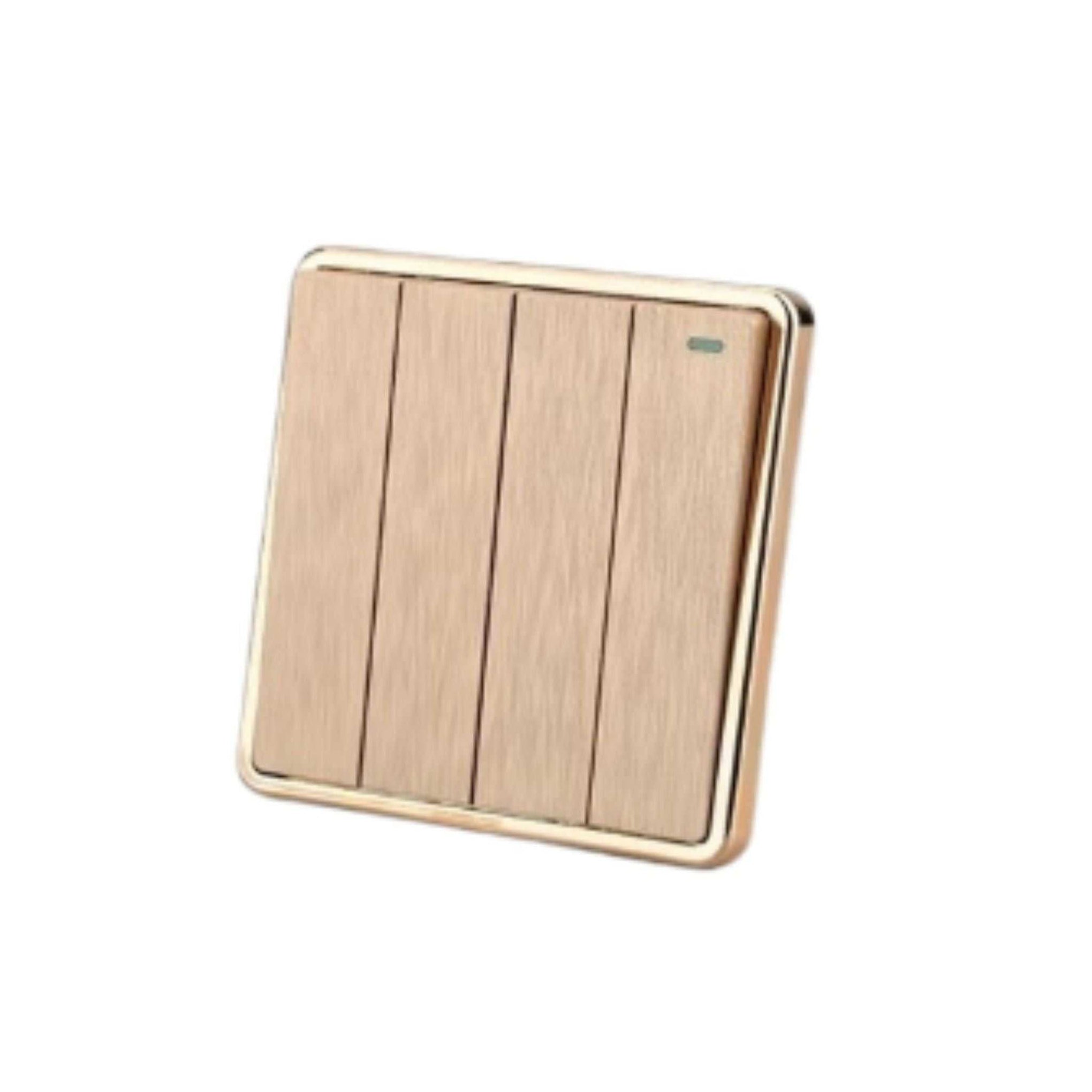 Elegant gold4 Gang Switch 1 way electrical with pure copper contacts and durable polycarbonate design