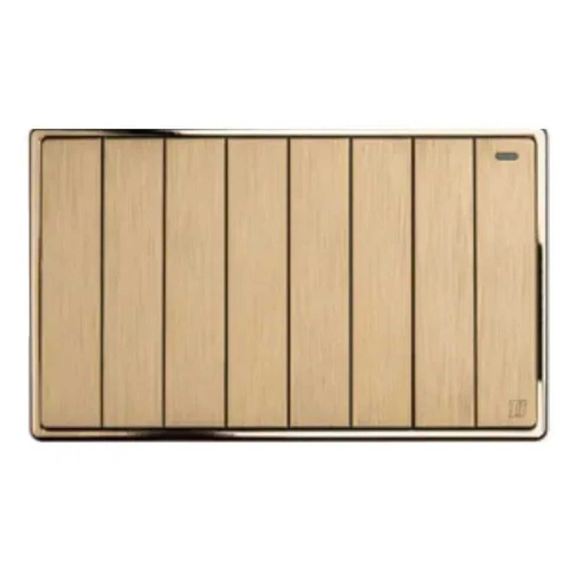 Elegant gold 8 gang 1 way switch with sleek white finish for modern electrical control