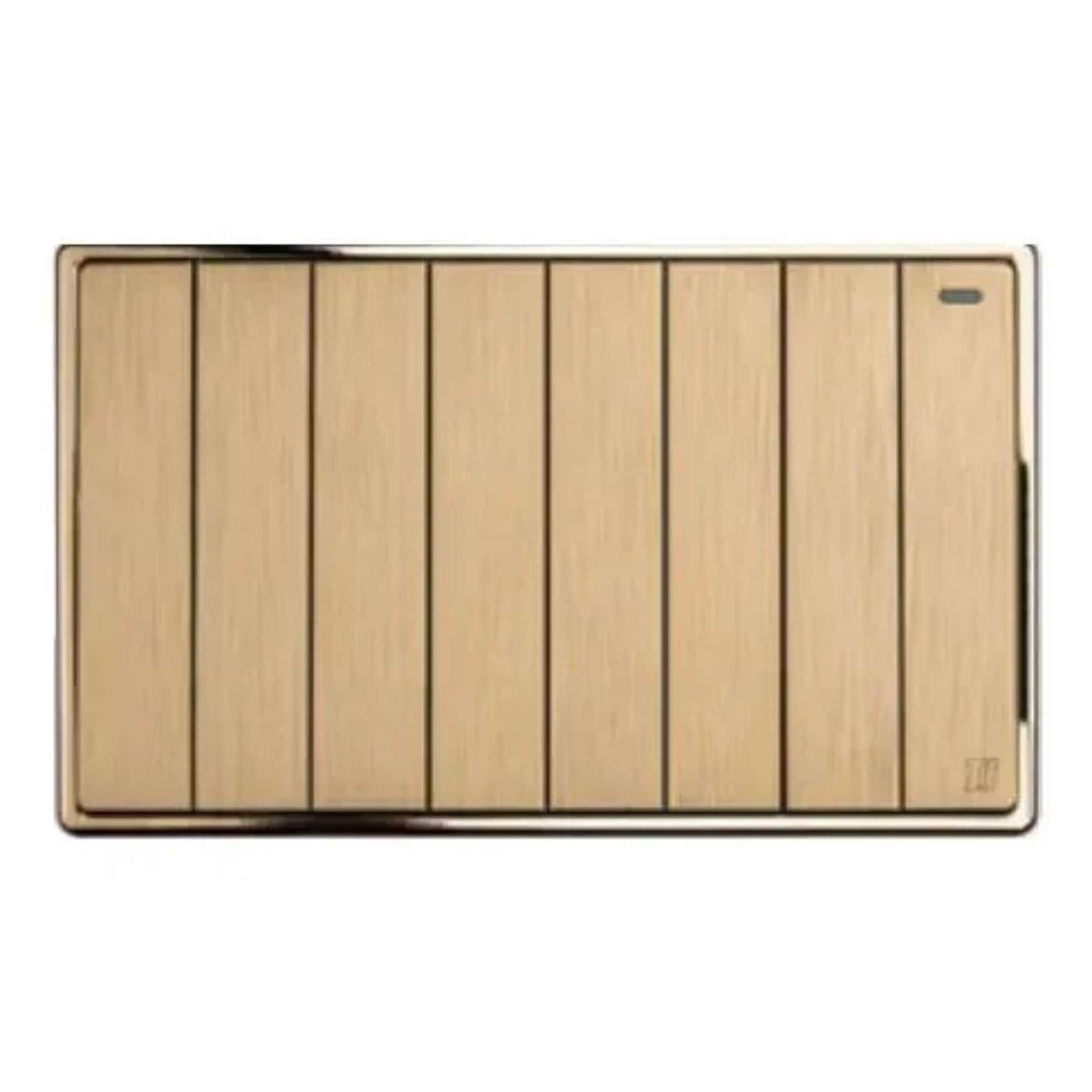 Elegant gold 8 gang 1 way switch with sleek white finish for modern electrical control
