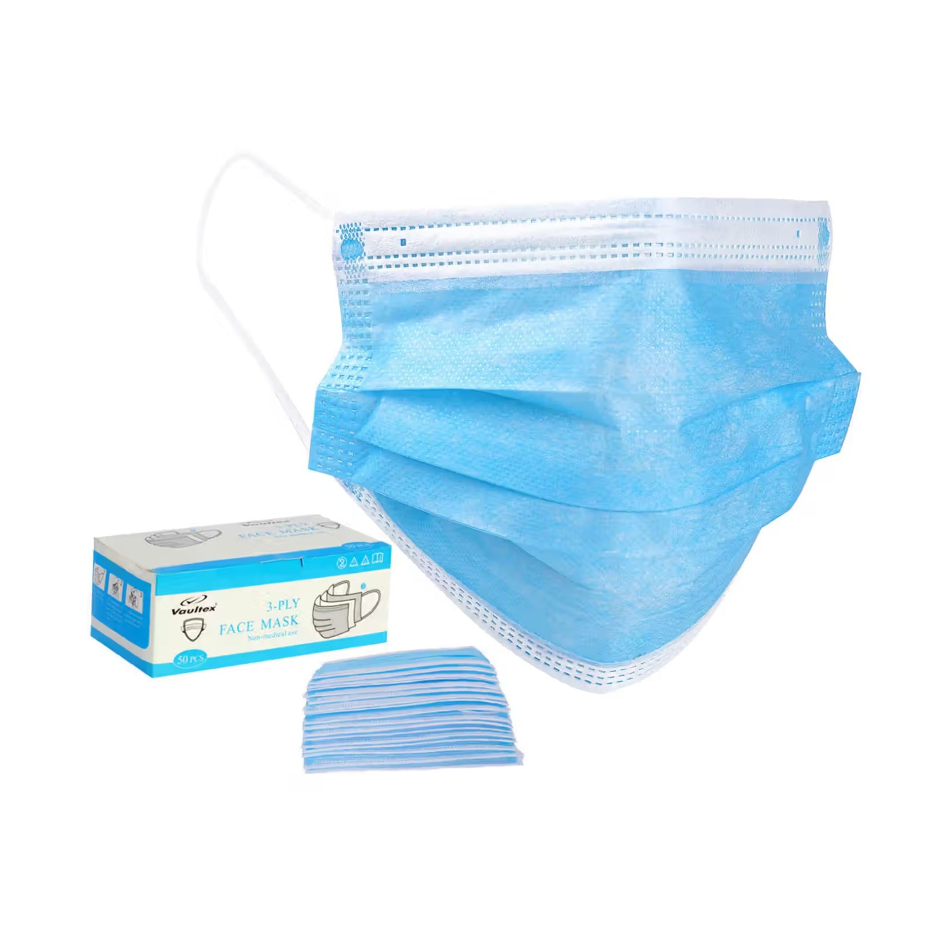Vaultex AMI 3 PLY Disposable Mask, Blue