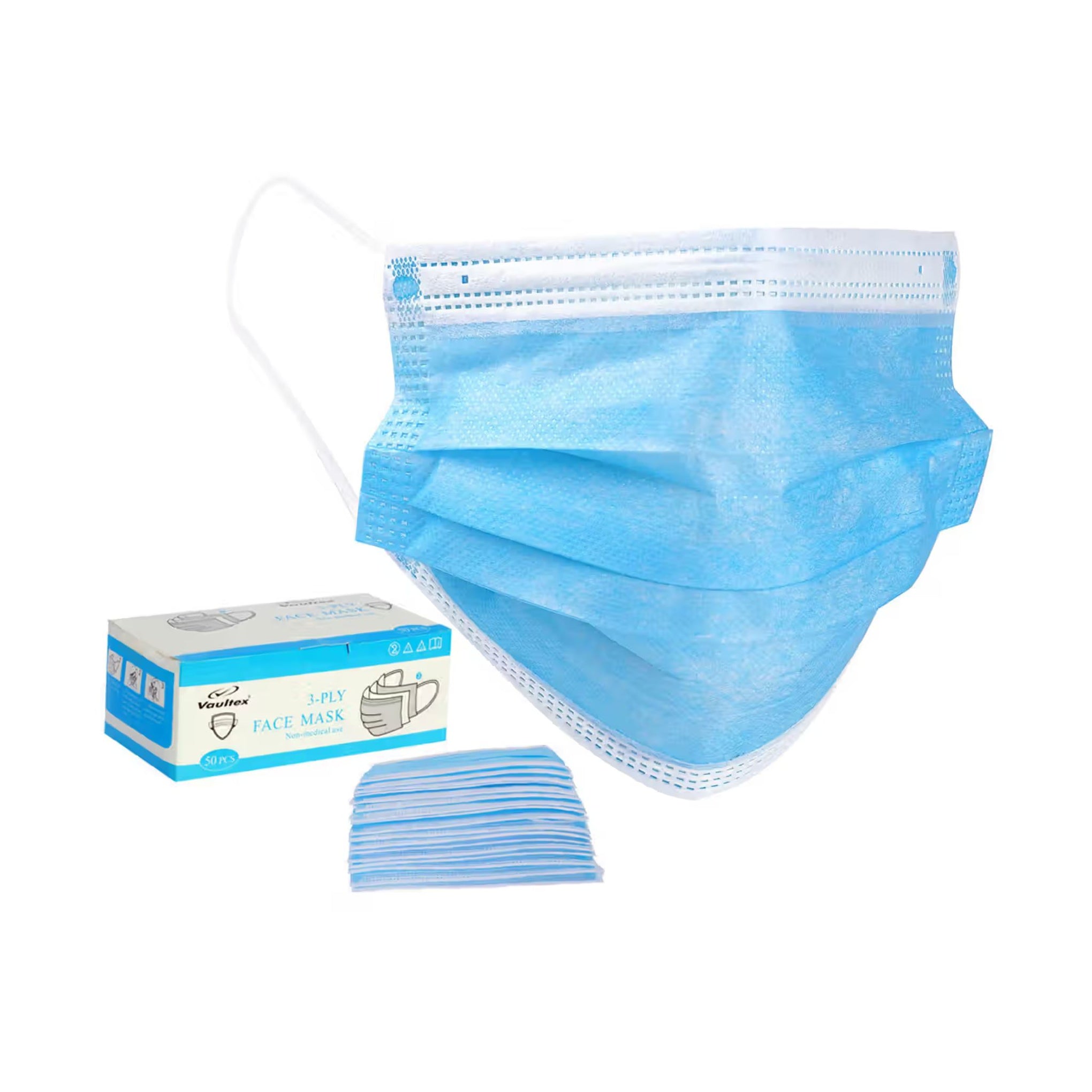 Vaultex AMI 3 PLY Disposable Mask, Blue
