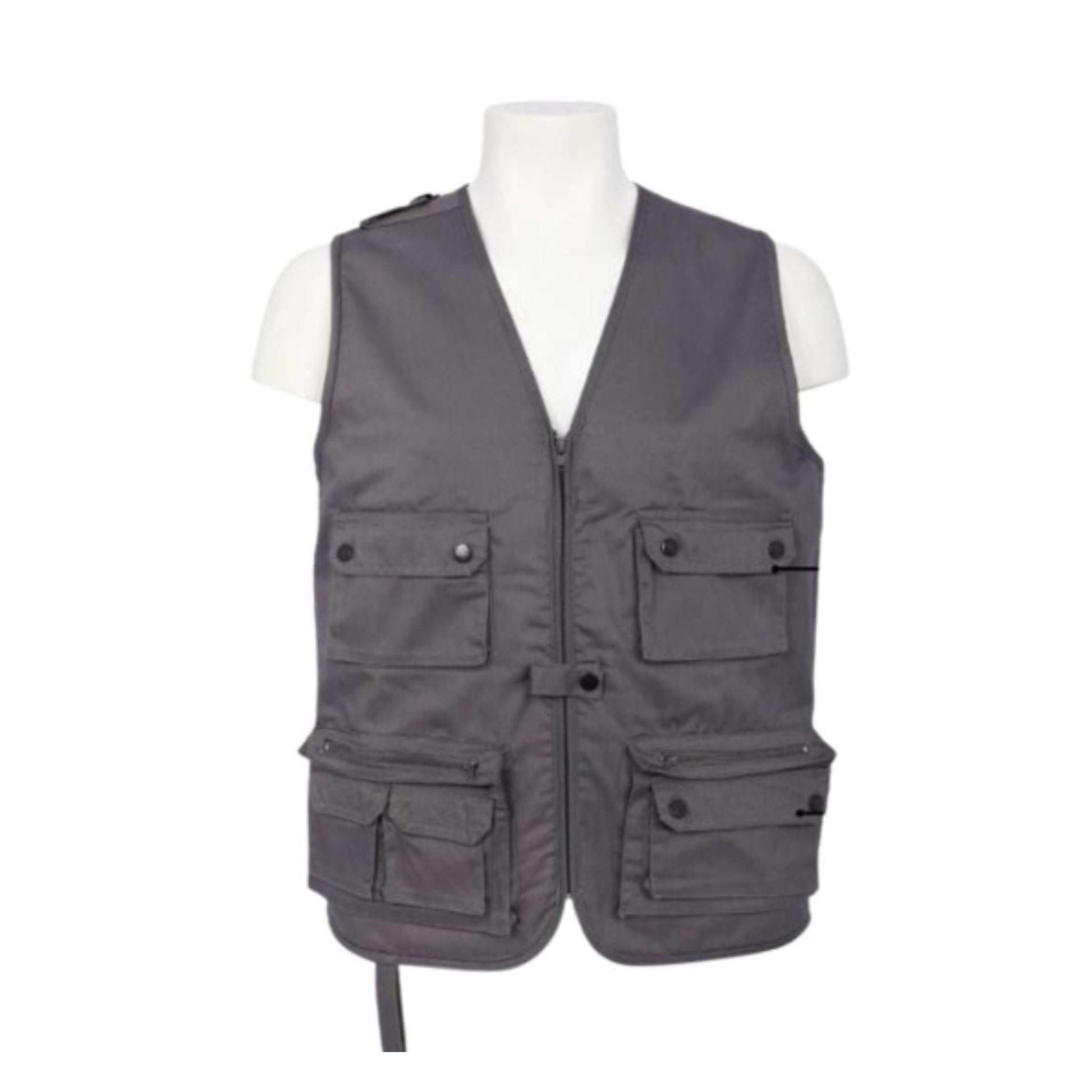 Vaultex MJO Dark Grey work vest with multiple pockets and durable 65/35 polyester cotton fabric